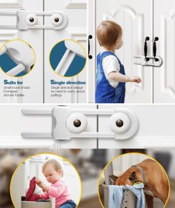 Multifunctional Baby Cabinet Locks with Secure Buttons