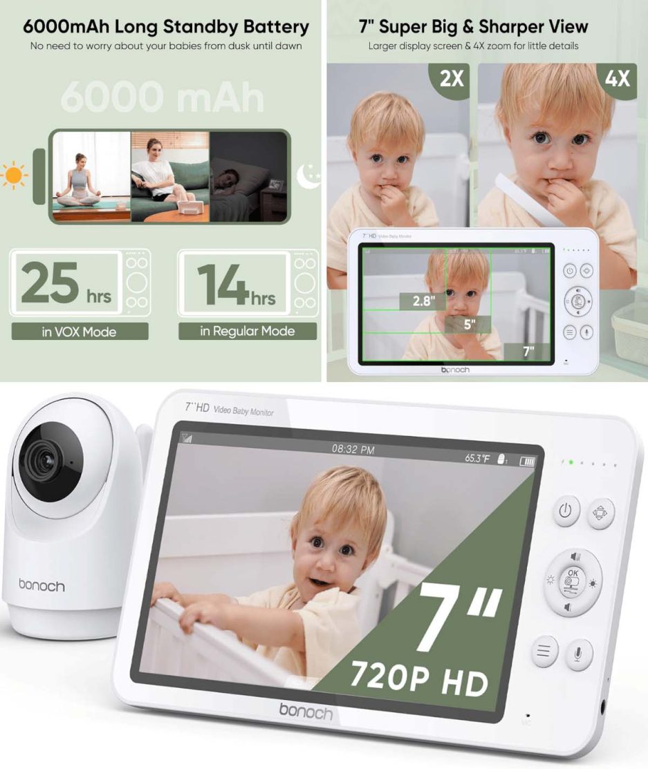 Bonoch MegaView Baby Monitor with Camera and Audio